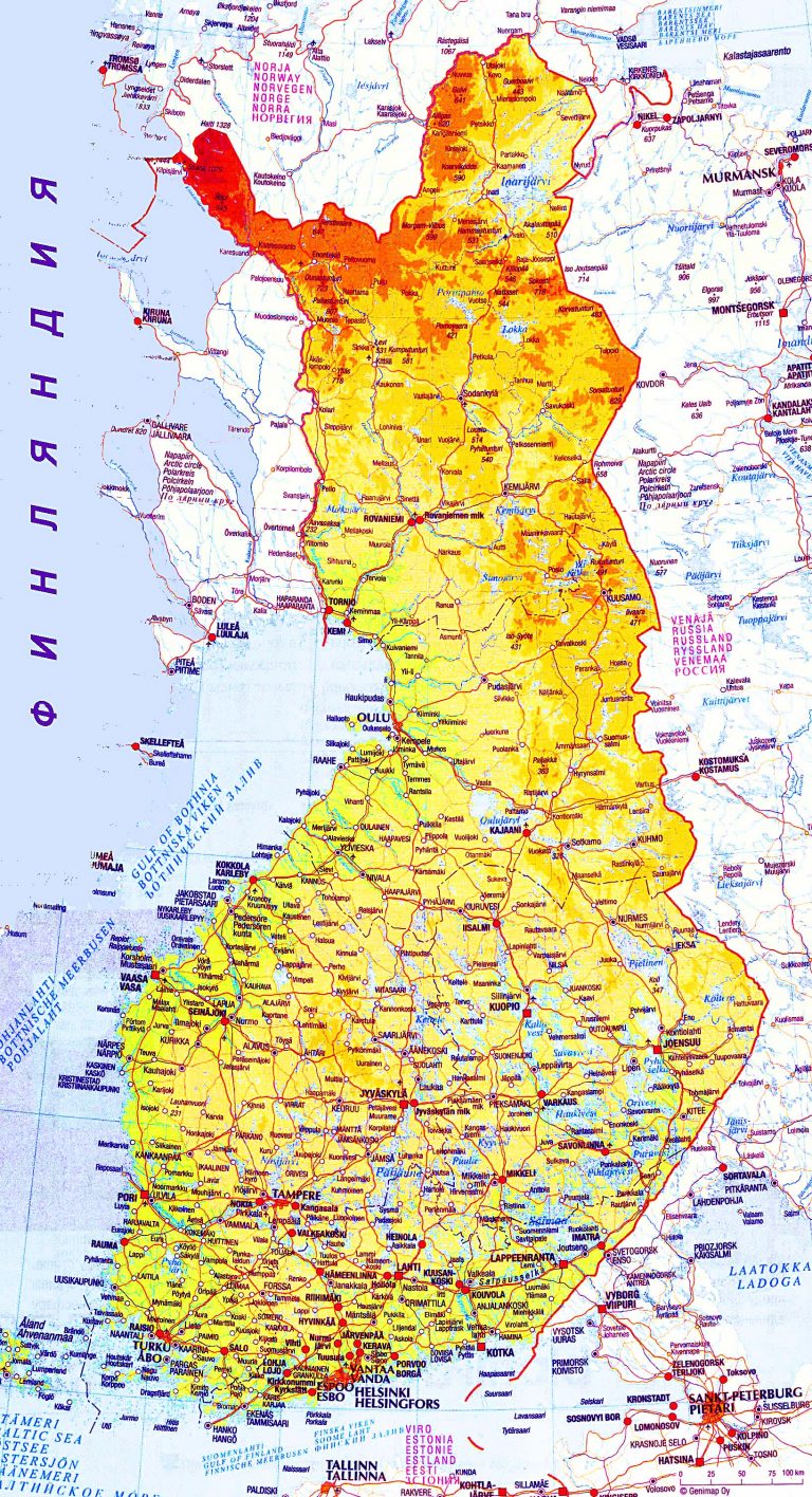 Политическая карта финляндии и россии